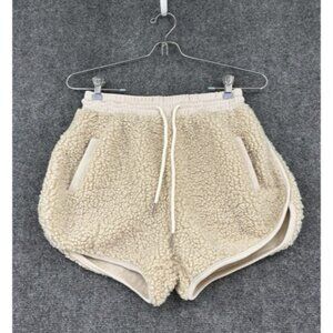 Fore Collection Sherpa Shorts Sweater Shorts Women’s XS Beige Drawstring Lounge